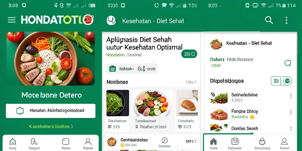 Antarmuka HONDATOTO yang user-friendly untuk diet sehat.