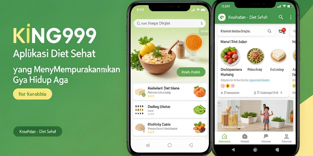 Tampilan antarmuka aplikasi KING999 untuk program Diet Sehat.