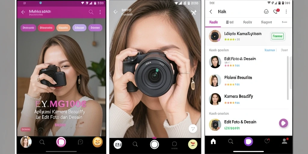 Antarmuka MG108 yang elegan dengan fitur Kamera Beautify.