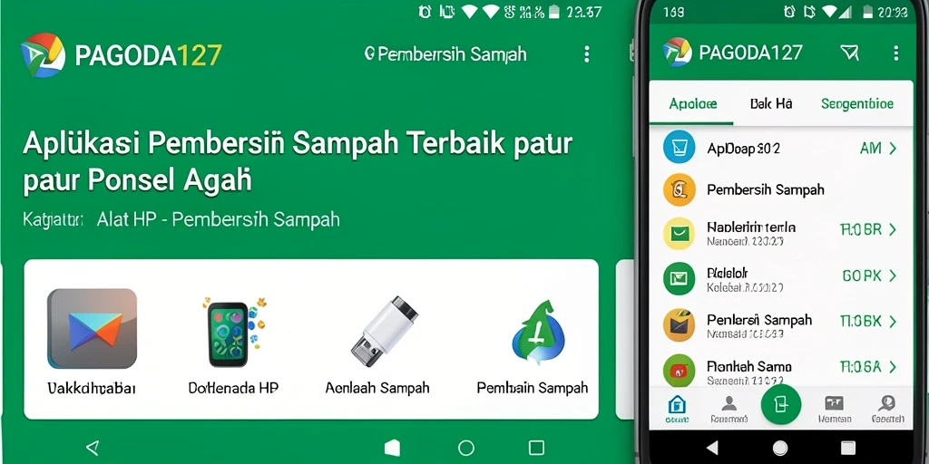 Antarmuka intuitif dari aplikasi Pembersih Sampah PAGODA127.