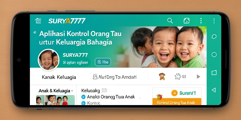 Tampilan antarmuka pengguna <strong>SURYA777</strong> yang intuitif untuk kontrol orang tua anak.